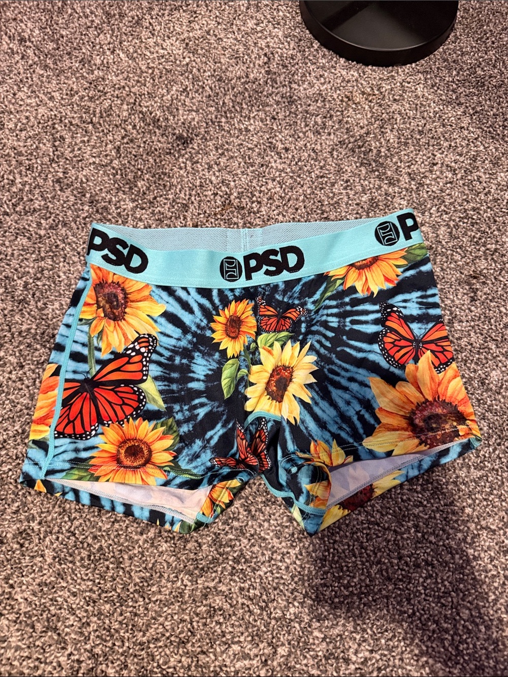 PSD Sunflower & Monarch Boxer Briefs - Turquoise Tie-Dye